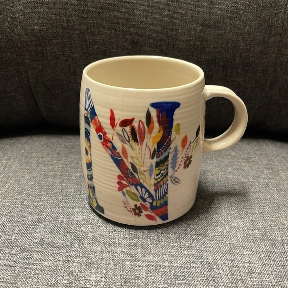 Anthropologie Petal Palette Monogram Mug